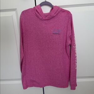 Vineyard Vines girls size 12-14 Edgartown pink long sleeve hooded logo shirt